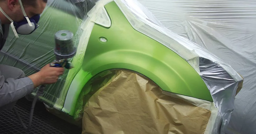 carro pintado de verde